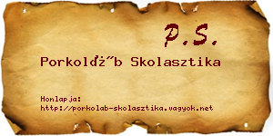 Porkoláb Skolasztika névjegykártya